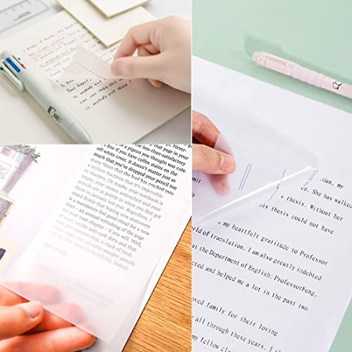 Transparent Sticky Notes, 100 Sheets Waterproof Self-Adhesive Pad, Transparent Sticky Note Pads for Reading, Studying, Home, Office, School