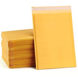 ucgou kraft bubble mailers 10.5×16 inch 25 pack yellow padded envelopes #5 large mailing packages self sealing tear resistant boutique bulk mail shipping bags for clothes,book and more