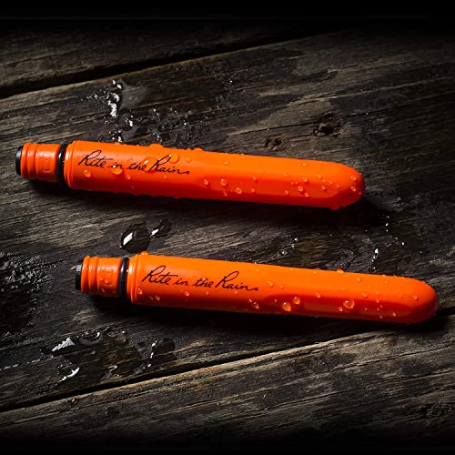 Rite in the Rain All-Weather EDC Pen, Orange POKKA 2-Pack, Black 0.9mm Ink, Fine Point (No. OR92)