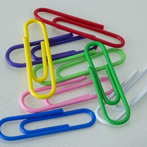 Officemate Vinyl Coated #2 Paper Clips, Assorted Colors, Tub of 1000 (97634)