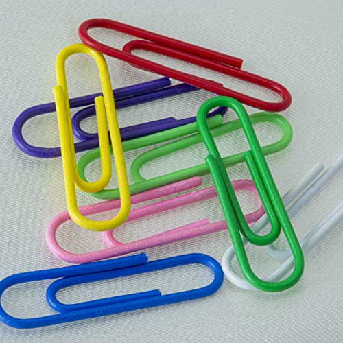 Officemate Vinyl Coated #2 Paper Clips, Assorted Colors, Tub of 1000 (97634)