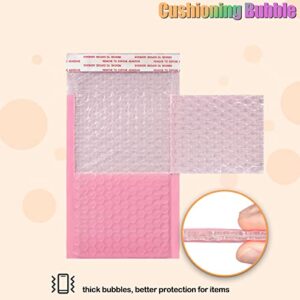 4 x 8 Inch Bubble Mailers 60 Pack, Self-Seal Poly Padded Envelope, Waterproof Shipping Bags for Small Business, Light Pink