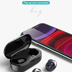 True Wireless Earbuds Bluetooth 5.0 with Charging Case,Mini HD Stereo Sound Noise Cancelling in-Ear Headphones,Touch Control IPX4 Waterproof Sports Earphone Built-in Mic (Pink)