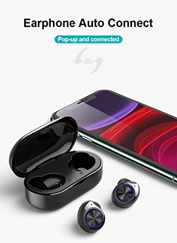 True Wireless Earbuds Bluetooth 5.0 with Charging Case,Mini HD Stereo Sound Noise Cancelling in-Ear Headphones,Touch Control IPX4 Waterproof Sports Earphone Built-in Mic (Pink)