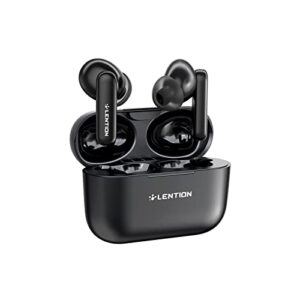 lention t2 hybrid active noise cancelling true wireless earbuds, in-ear bluetooth headphones, immersive sound premium deep bass black bluetooth earbuds, ipx4 waterproof bluetooth 5.1 earphones