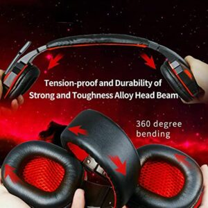 5 CORE Gaming Headset for PS4 PC One PS5 Console Controller, Noise Cancelling Microphone Over Ear Stereo Headphones with Mic, LED Light, Bass Surround, Earmuffs for Laptop Mac NES Games HDP GM1 R