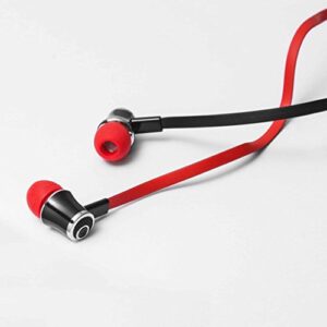 LSD in Ear Headphones Earphones Wired Earbuds 3.5mm Bass Stereo Headsets with Microphone & Remote Control Earpieces for iPhone, IPad, Android Smartphones, Mp3/mp4 Player, Laptop, Tablet, Etc. (Red)