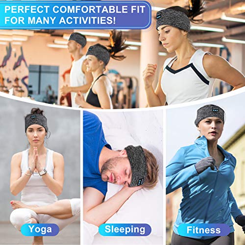 Rexvce Headphones for Sleep Wireless Headband, Wireless Sleep Earbuds, Sleeping Headsets with 0.26 Inch Thin Speakers, Wireless Headsets Headphones for Workout, Yoga, Travel, Gift for Men Women