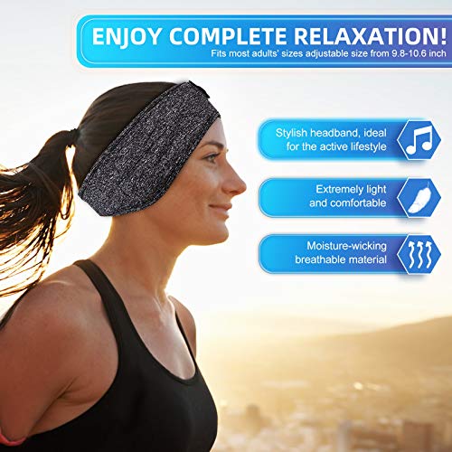 Rexvce Headphones for Sleep Wireless Headband, Wireless Sleep Earbuds, Sleeping Headsets with 0.26 Inch Thin Speakers, Wireless Headsets Headphones for Workout, Yoga, Travel, Gift for Men Women