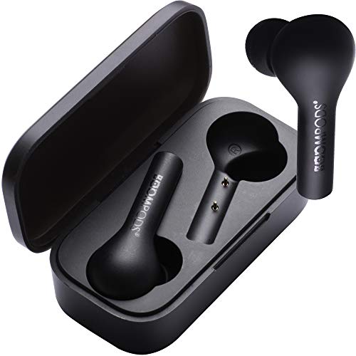 BoomPods Bassline True Wireless Earbuds - Bluetooth in-Ear Headphones, Water/Sweat Resistant, Compact Travel Charging Case, Instant Connection, TWS (Black)