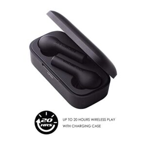 BoomPods Bassline True Wireless Earbuds - Bluetooth in-Ear Headphones, Water/Sweat Resistant, Compact Travel Charging Case, Instant Connection, TWS (Black)