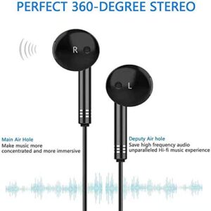 Earphones with Microphone Noise Isolating Stereo 3.5mm Jack in-Ear Earphones Universal Compatible with 6s/6 Plus/SE and Android Smartphones, MP3