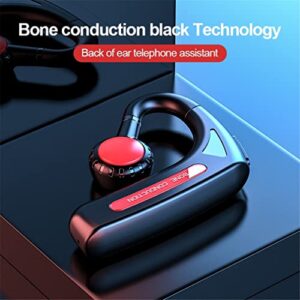 YODZ Bone Conduction Headphones Hanging Ear Wireless Sports Headset Bluetooth 5.1 HiFi Stereo Waterproof Sweatproof Earphones with Mic, for Fitness Cycling Driving,Black