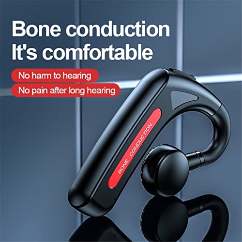 YODZ Bone Conduction Headphones Hanging Ear Wireless Sports Headset Bluetooth 5.1 HiFi Stereo Waterproof Sweatproof Earphones with Mic, for Fitness Cycling Driving,Black