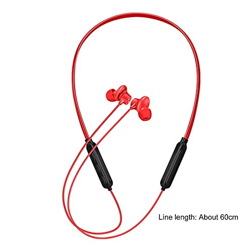 Bluetooth 5.0 Neckband Earphone,G03S Stereo Headphone in-Ear ABS Magnetic Wireless Headset Sport Noise Cancelling Earbuds for Gym Running Red One Size