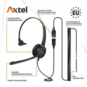 Axtel Bundle Prime Mono with AXC-02 Cable | Noise Cancellation - Compatible with Grandstream GXP1600, GXP1700, GXP2100, GRP2600 Series Phones