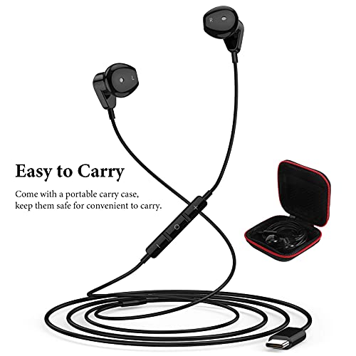 APETOO USB Type C Semi-in-Ear Headphones Black and White