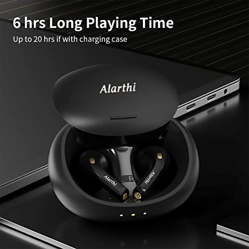 Alarthi Wireless Earbuds,Bluetooth Headphones with Slide Wireless Charging Case,True Wireless Noise Cancelling Earbuds,HiFi Stereo Earphones for Running,Fitness and Work,Frosted White