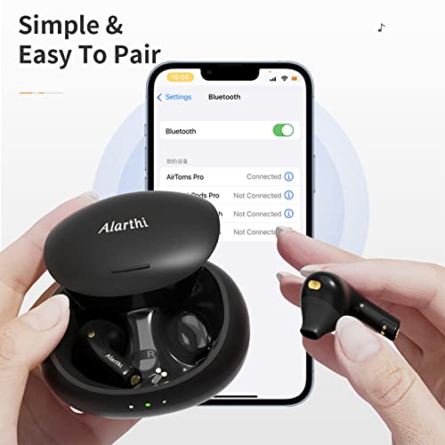 Alarthi Wireless Earbuds,Bluetooth Headphones with Slide Wireless Charging Case,True Wireless Noise Cancelling Earbuds,HiFi Stereo Earphones for Running,Fitness and Work,Frosted White