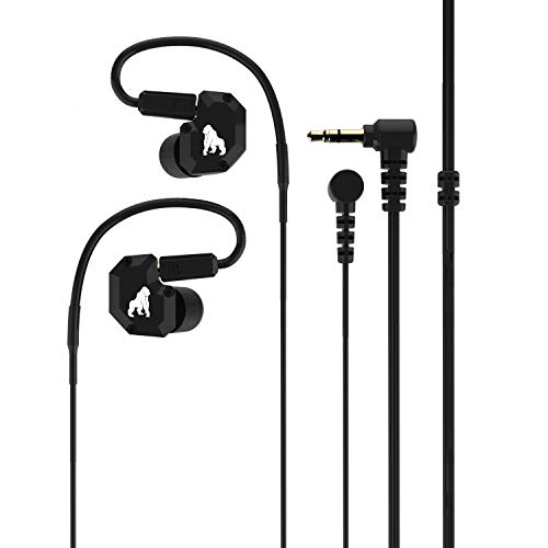 KONG-X Wired Earbuds in-Ear Headphone HiFi Wired Earphones Noise Isolating with Memory Foam Deep Bass Sound Stereo for 3.5mm Headphone - K27 Black