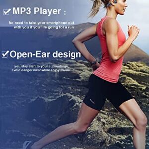 IKXO Waterproof Bone Conduction Headphones for Swimming, MP3 Player Wireless Sport Earphones IPX8 Open-Ear Built-in 8GB Flash Memory for Running, Diving Water, Gym, Spa…