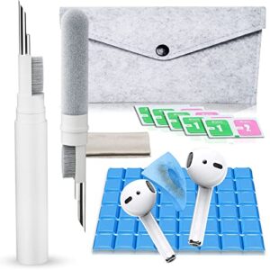akiki cleaner kit for airpods, earbuds cleaning kit for airpods pro 1 2 3, phone cleaner kit with brush for bluetooth earbuds cleaner, wireless earphones,iphone,laptop, camera (white)