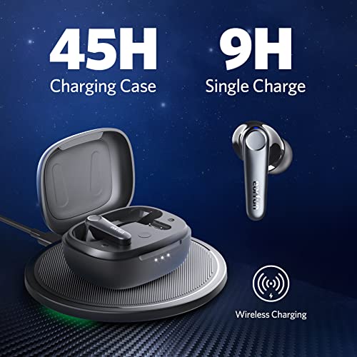 EarFun Air Pro 3 Noise Cancelling Wireless Earbuds, Qualcomm® aptX™ Adaptive Sound, 6 Mics CVC 8.0 ENC, Bluetooth 5.3 Earbuds, Multipoint Connection, 45H Playtime, App Customize EQ, Wireless Charging