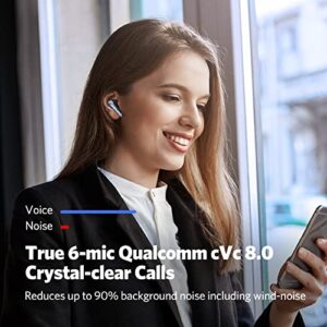 EarFun Air Pro 3 Noise Cancelling Wireless Earbuds, Qualcomm® aptX™ Adaptive Sound, 6 Mics CVC 8.0 ENC, Bluetooth 5.3 Earbuds, Multipoint Connection, 45H Playtime, App Customize EQ, Wireless Charging