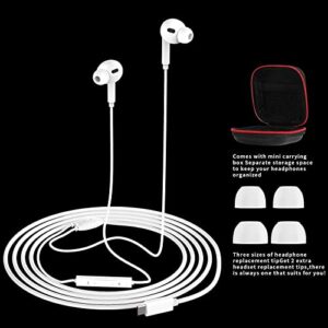 HGCXING USB C Headphone for Samsung Galaxy S21 S20 FE S22 Ultra S23 A53, Type C Headphones Wired Earphone HiFi Stereo Noise Cancelling USB C Earbuds with Microphone for Pixel 7 6 iPad Pro Oneplus 10