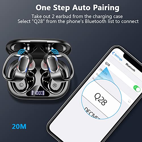 Bluetooth Headphones 5.3, Wireless Earbud Sport with Dual Mic, Wireless Earphones Noise Cancelling Ear Buds with Over-Ear Earhooks, IP7 Waterproof, USB-C, 56H Deep Bass Headset for Running Android iOS