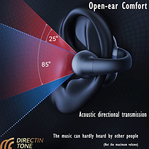 Open Ear Bone Conduction Earbuds Clip On Head Set Wireless Ear Clip Bone Conduction Headphones Headset Cycling Running Workout Earbuds Bluetooth Bone Conducting Induction Earphones Headphone