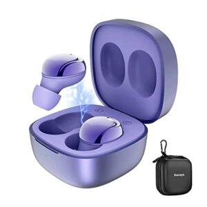 kenayo wireless earbuds pro 2022 for android, ios, laptop, tablet with bluetooth with charging case touch control sound with deep bass auto pairing headphones for sports, travel & gym (purple)