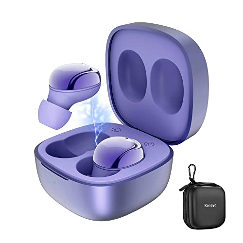 Kenayo Wireless Earbuds Pro 2022 for Android, iOS, Laptop, Tablet with Bluetooth with Charging Case Touch Control Sound with Deep Bass Auto Pairing Headphones for Sports, Travel & Gym (Purple)