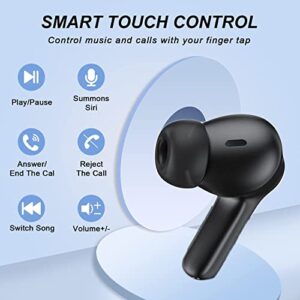 Wireless Bluetooth Earbuds, True Wireless Stereo Headsets in-Ear, 30H Playtime & Wireless Charging Case, Built-in Mic Earphones Premium Sound, Touch Control, IPX5 Waterproof Sport Headphones