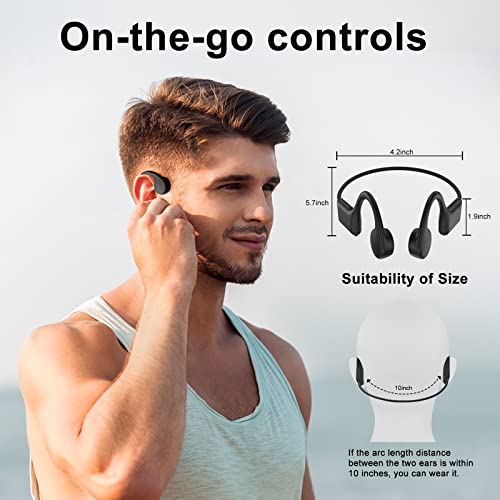 Bone Conduction Headphones, 2023 Upgrade Open-Ear Wireless Bluetooth Earphones, Sport Headphones with 8H Playtime, Microphone, Waterproof Wireless Earphones for workout, Running, Cycling, Driving, Gym