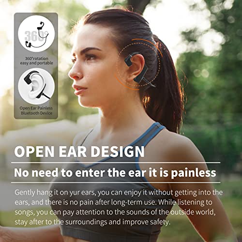 Aocuxze Air Conduction Headphones Wireless with Mic, Open Ear Bluetooth Headphones Sport Earbuds up to 8 Hours Playtime for Running Cycling Workout Driving