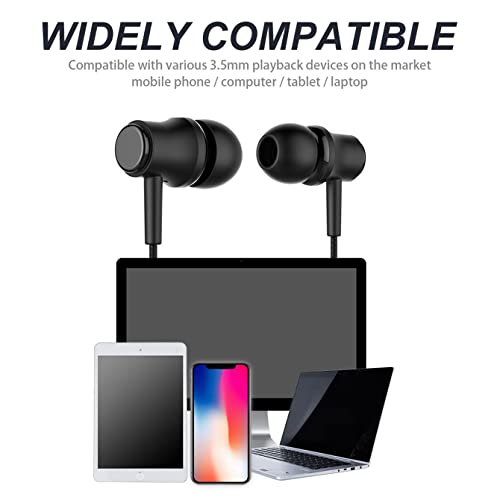 2 Packs of Black and Whlite Headphones, Stereo Wired Headphones Earbuds Sports Earphone with Microphone for Laptop Computer iPhone Samsung Huawei