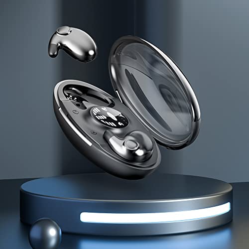 Invisible Sleep Wireless Earphone Ipx5 Waterproof Sense-Free Double Noise Cancelling Bluetooth Headphones, 2023 New Wear Bluetooth 5.3 Touch Control Waterproof Sport Running Earring Earphone (Black)