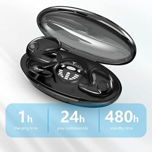 Invisible Sleep Wireless Earphone Ipx5 Waterproof Sense-Free Double Noise Cancelling Bluetooth Headphones, 2023 New Wear Bluetooth 5.3 Touch Control Waterproof Sport Running Earring Earphone (Black)