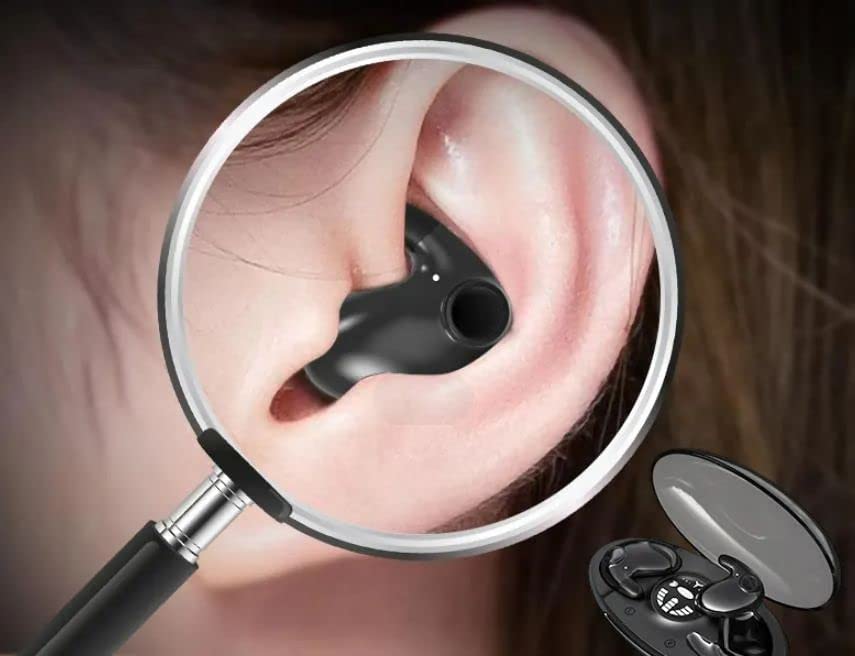 Invisible Sleep Wireless Earphone Ipx5 Waterproof Sense-Free Double Noise Cancelling Bluetooth Headphones, 2023 New Wear Bluetooth 5.3 Touch Control Waterproof Sport Running Earring Earphone (Black)