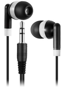 bulk wholesale lot of 50 black/white earbuds headphones