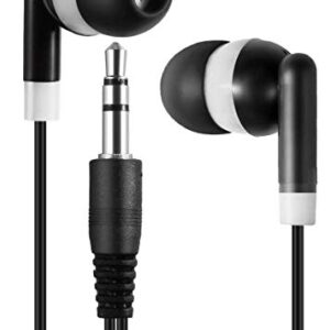 Bulk Wholesale Lot of 50 Black/White Earbuds Headphones