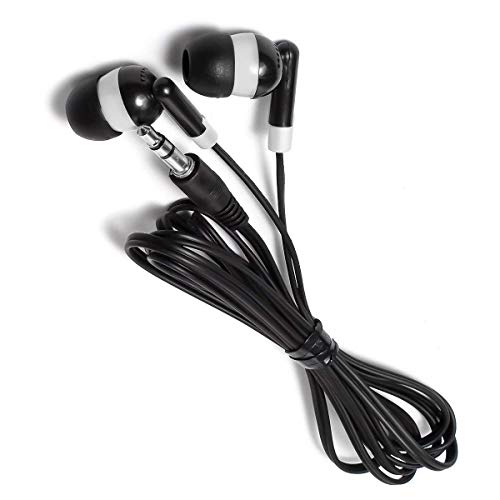 Bulk Wholesale Lot of 50 Black/White Earbuds Headphones