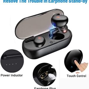 Wireless Earbuds, 30H Playtime Bluetooth Earphones Touch Control, Ear Hook Built-in Noise-canceling Microphone Headphones In-Ear Dual Bluetooth Headset with Built-in Mic for Work Sports Travel