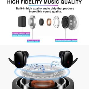 Wireless Earbuds, 30H Playtime Bluetooth Earphones Touch Control, Ear Hook Built-in Noise-canceling Microphone Headphones In-Ear Dual Bluetooth Headset with Built-in Mic for Work Sports Travel