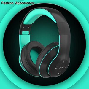 Kids Bluetooth Headphones, Over-Ear Bluetooth Wireless Wired 2-In-1 Headphones, Foldable Soft Earmuff Shocking Bass Noise Reduction with Mic Headsets for Girls Boys Learning Music Gaming (Black)