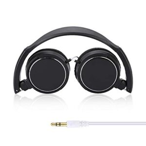 foldable head mounted headphone mini wired headset hands free compact stereo hifi music headset support rotatable ear cup adjustable headband support tf card