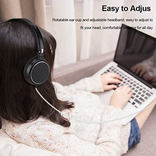 Foldable Head Mounted Headphone Mini Wired Headset Hands Free Compact Stereo HiFi Music Headset Support Rotatable Ear Cup Adjustable Headband Support TF Card