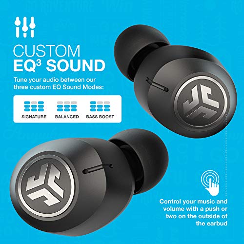 JLab JBuds Air ANC True Wireless Bluetooth Earbuds | Black | Active Noise Canceling | Low Latency Movie Mode | Dual Connect | IP55 Sweat Resistance | Custom 3 EQ Sound Settings (Renewed)