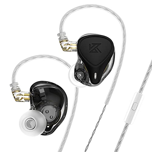 Kinboofi KZ xCrinacle CRN ZEX Pro in Ear Monitor, Electrostatic Driver&Dynamic Driver&Balanced Armature Driver Triple Hybrid Driver HiFi Wried Headphone with Detachable 2 Pin Cable (with Mic, Black)